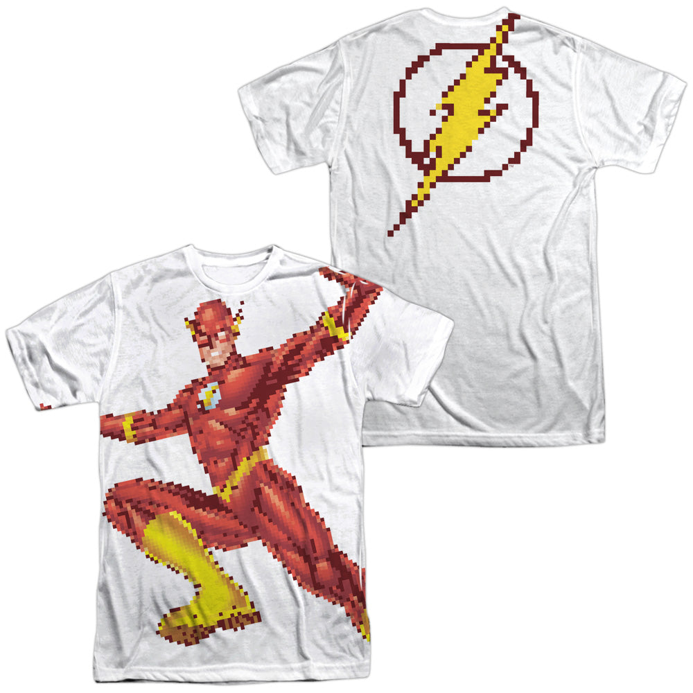 Jla - Flashbit (Front/back Print) - Short Sleeve Adult Poly Crew - White T-shirt