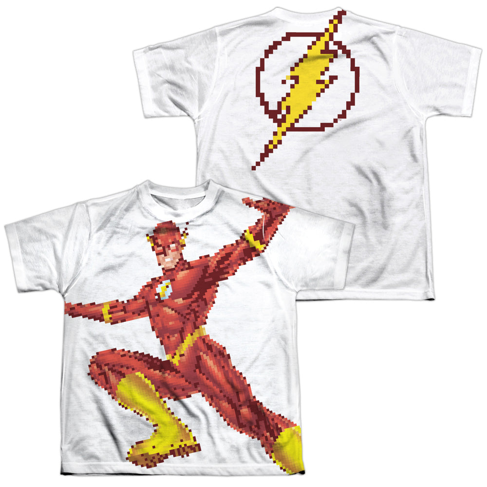 Jla - Flashbit (Front/back Print) - Short Sleeve Youth Poly Crew - White T-shirt