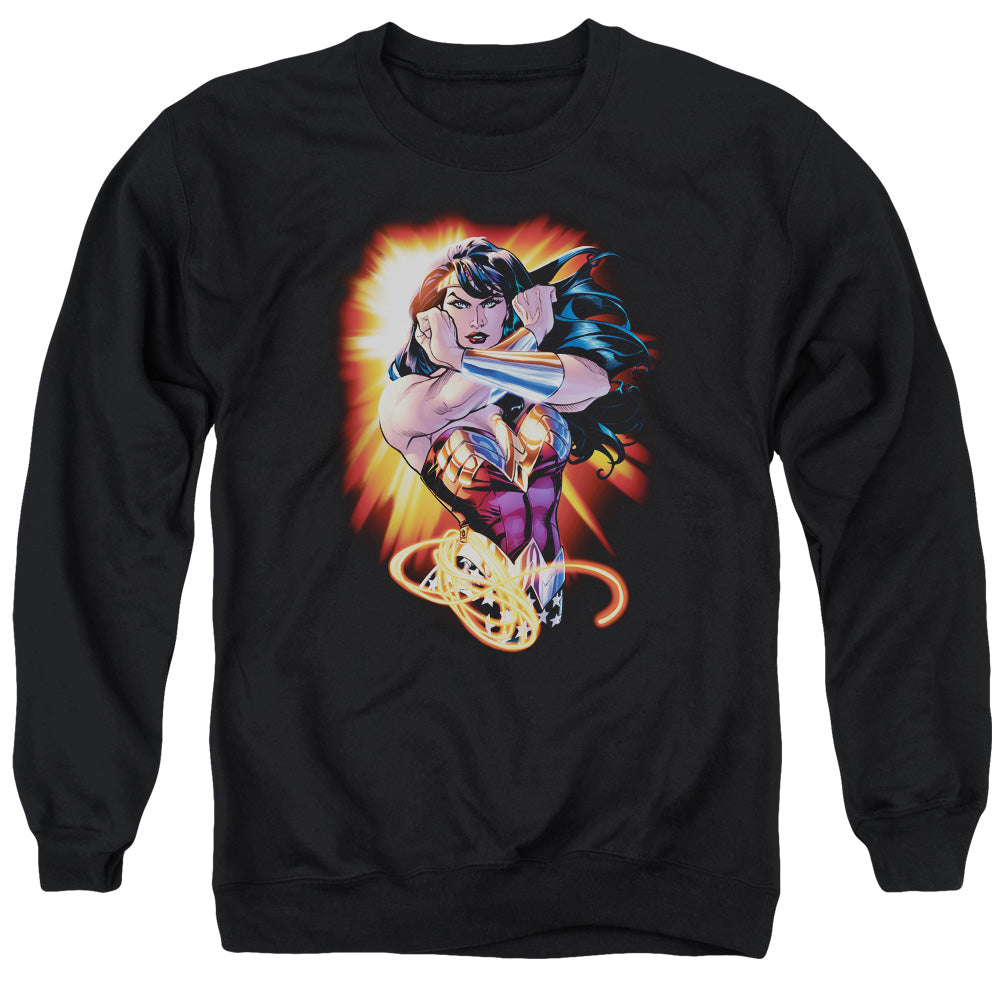Jla - Wonder Rays - Adult Crewneck Sweatshirt - Black