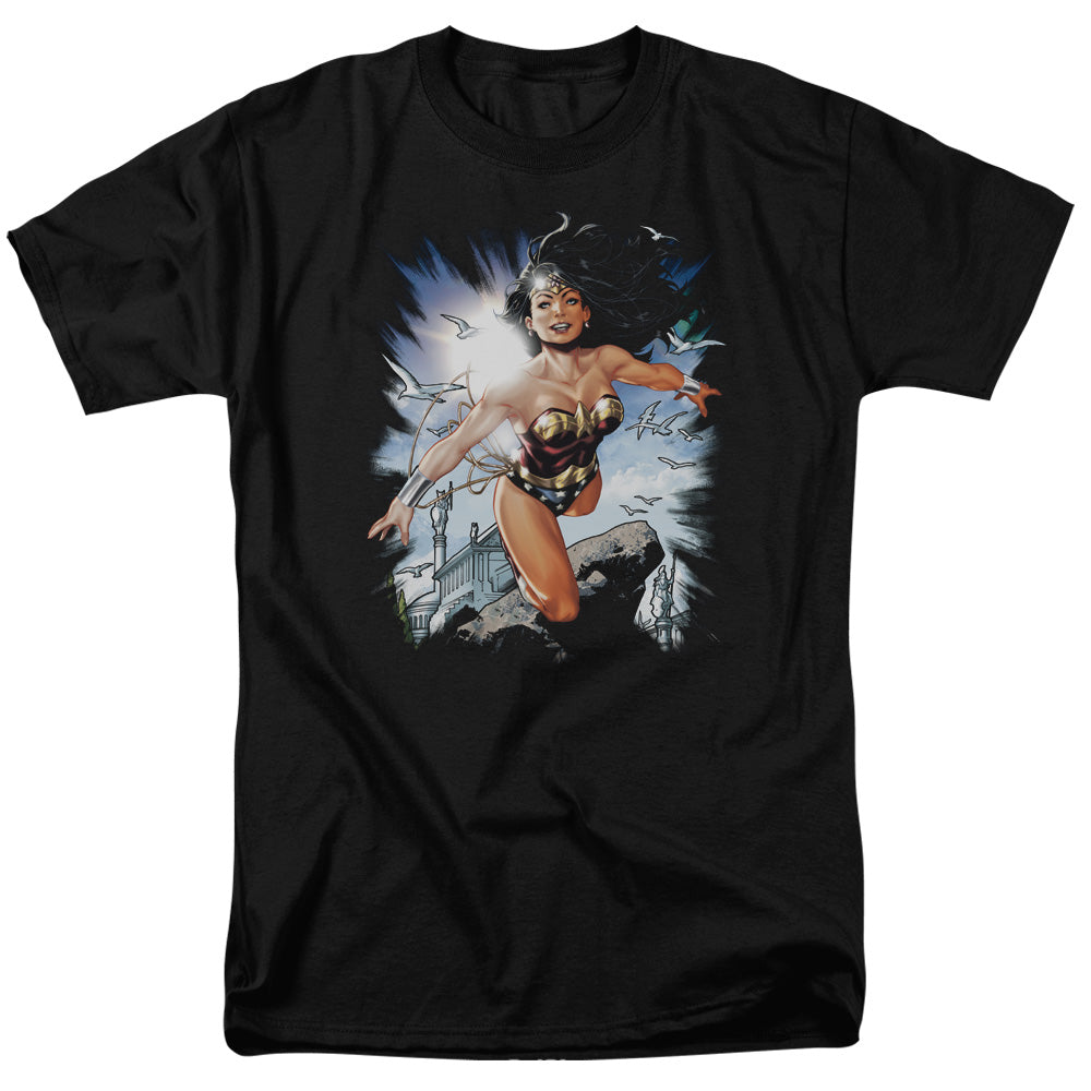 Jla - Of Themyscira - Short Sleeve Adult 18/1 - Black T-shirt