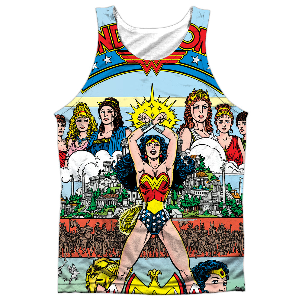 Jla - No 1 Cover - Adult 100% Poly Tank Top - White