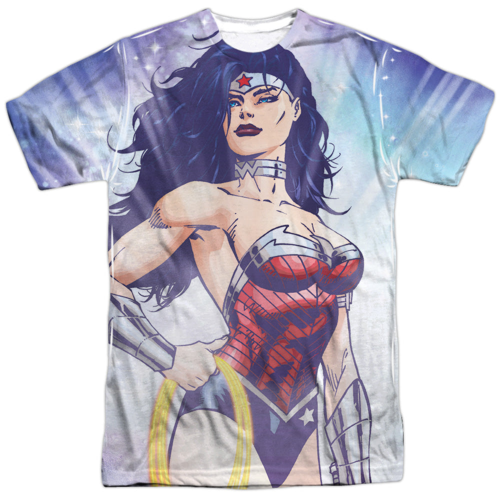 Jla - Warrior Goddess - Short Sleeve Adult Poly Crew - White T-shirt