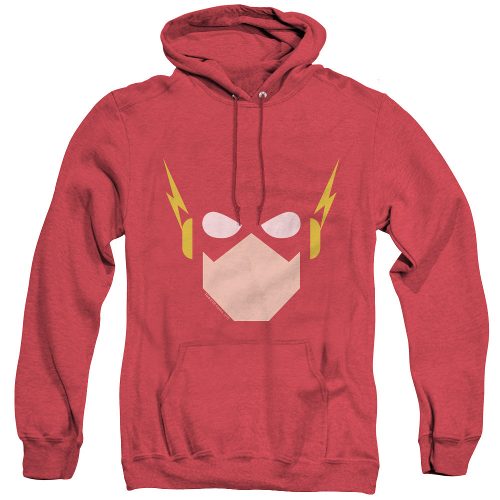 Jla - Flash Head - Adult Heather Hoodie - Red