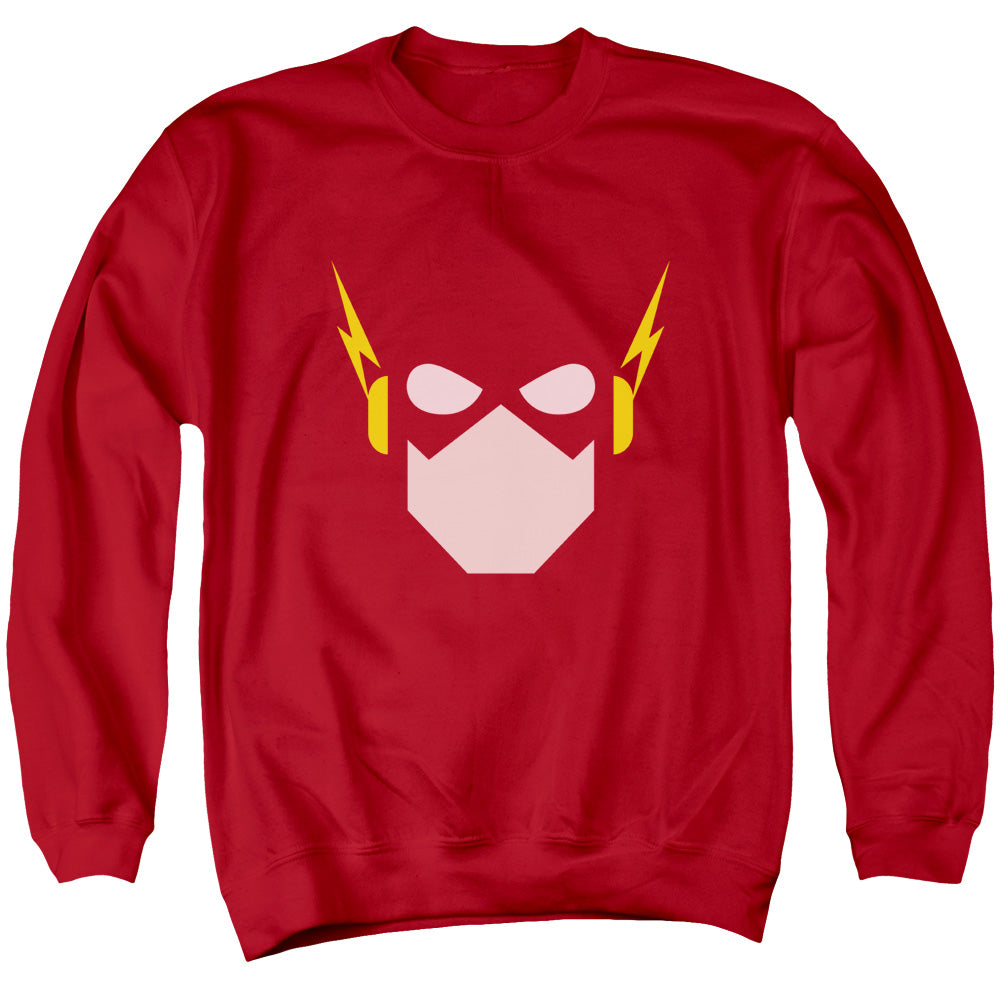 Jla - Flash Head - Adult Crewneck Sweatshirt - Red