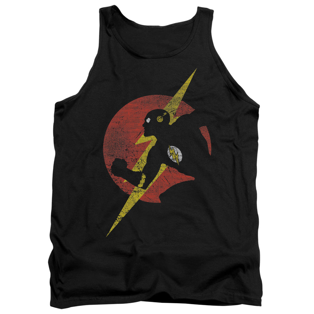 Jla - Flash Symbol Knockout - Adult Tank - Black