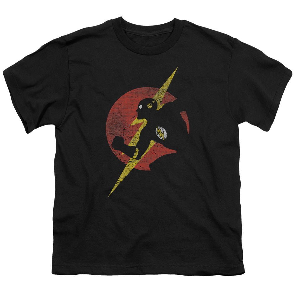 Jla - Flash Symbol Knockout - Short Sleeve Youth 18/1 - Black T-shirt