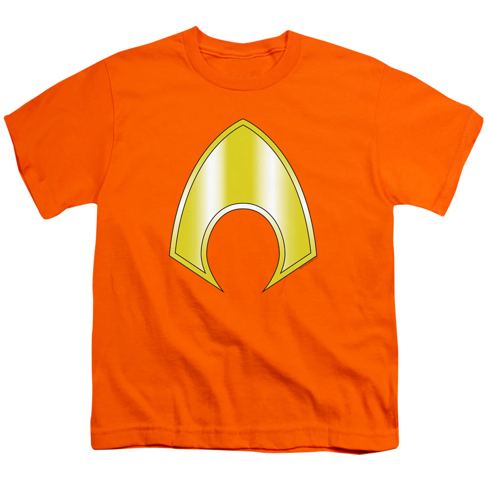 Jla - Aquaman Logo - Short Sleeve Youth 18/1 - Orange T-shirt