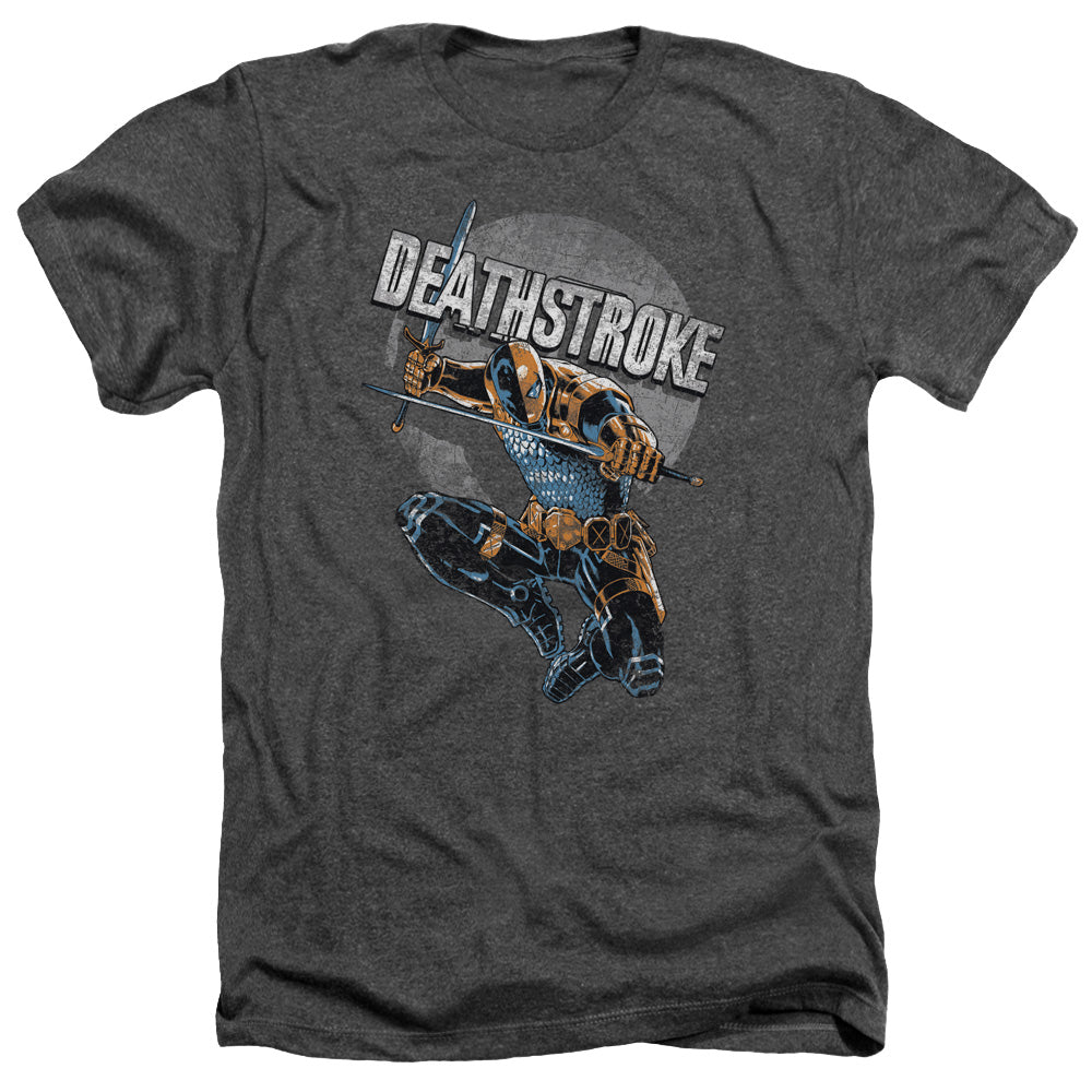 Jla - Deathstroke Retro - Adult Heather - Charcoal