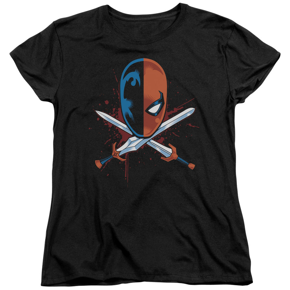 Jla - Crossed Swords - Short Sleeve Womens Tee - Black T-shirt