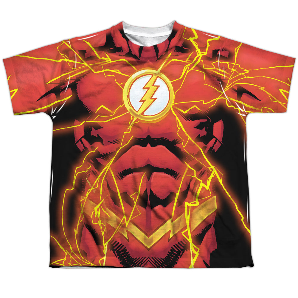 Jla - Flash 52 Bolt - Short Sleeve Youth Poly Crew - White T-shirt