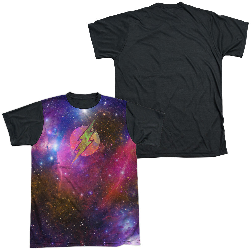 Jla - Flash Galaxy - Short Sleeve Adult White Front Black Back - White T-shirt