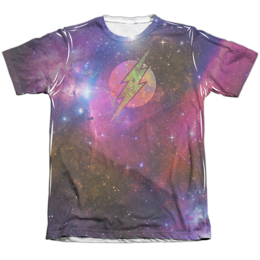 Jla - Flash Galaxy - Adult Poly/cotton Short Sleeve Tee - White T-shirt