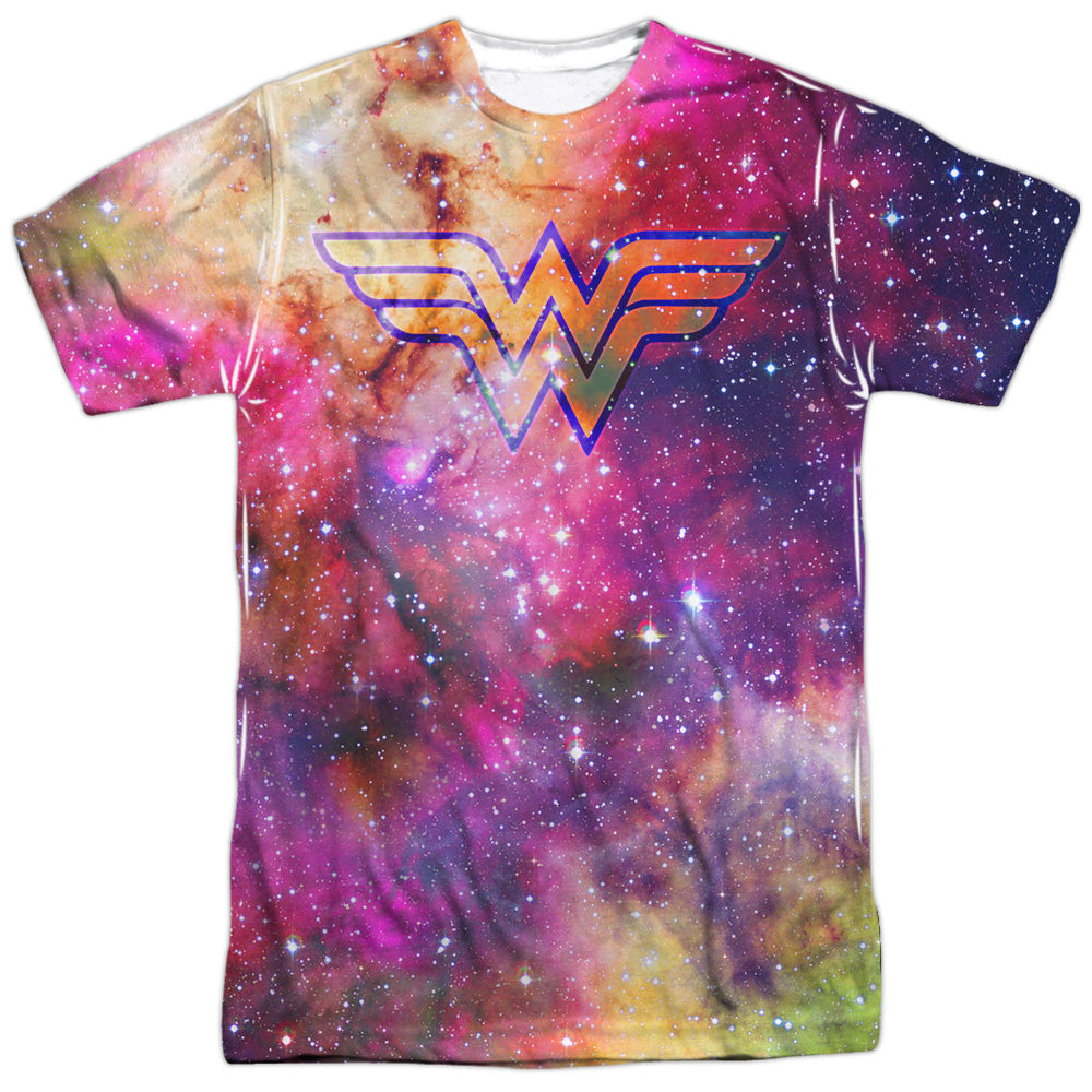 Jla - Wonder Galaxy - Short Sleeve Adult Poly Crew - White T-shirt