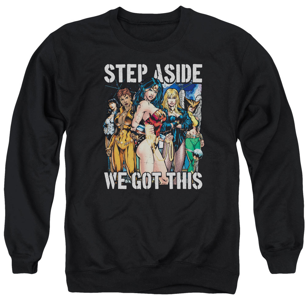Jla - Heroines - Adult Crewneck Sweatshirt - Black
