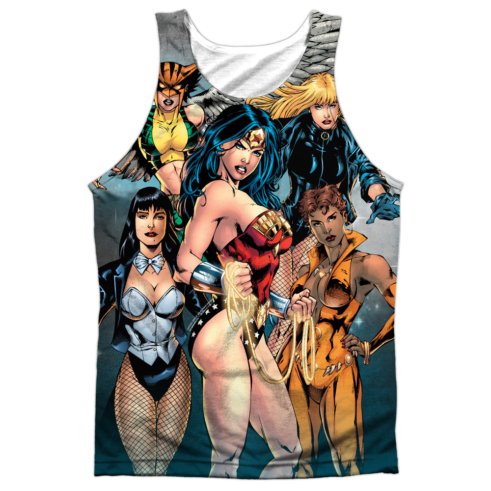 Jla - Gals Night Out - Adult 100% Poly Tank Top - White