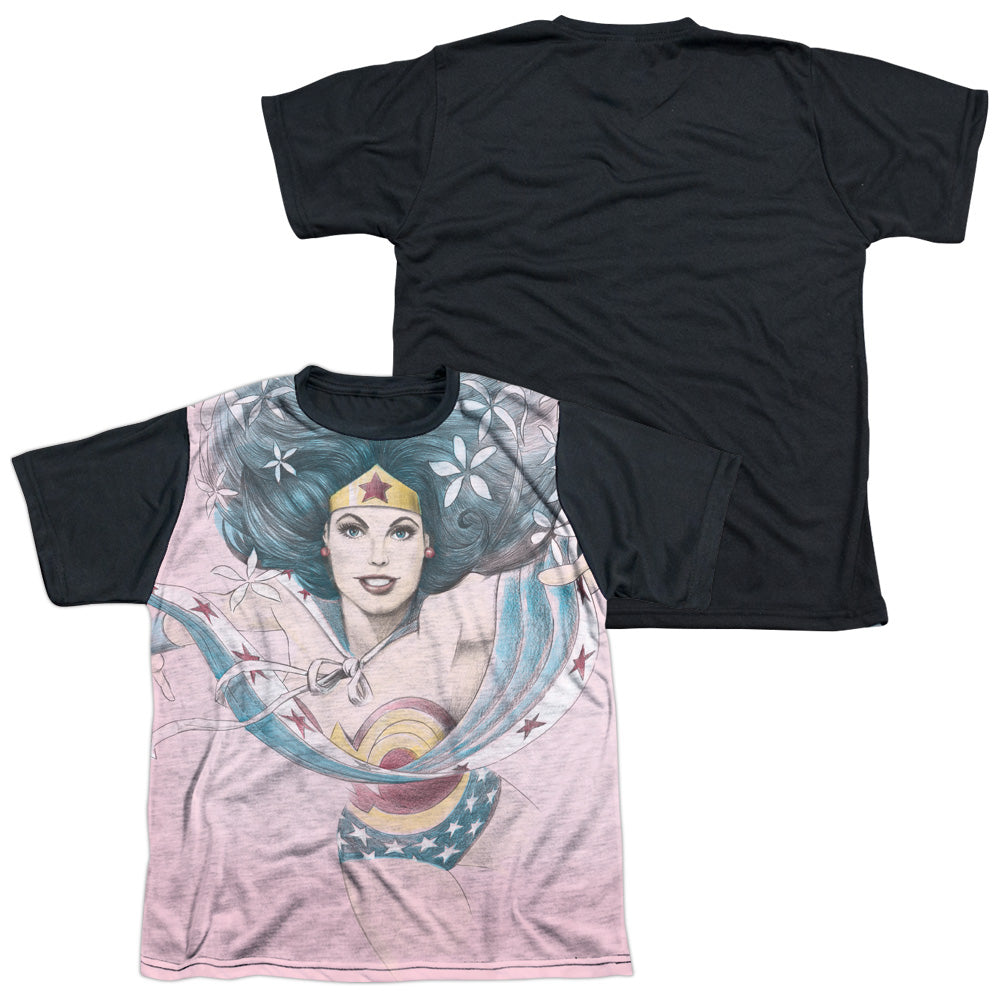 Jla - Sketched - Short Sleeve Youth White Front Black Back - White T-shirt