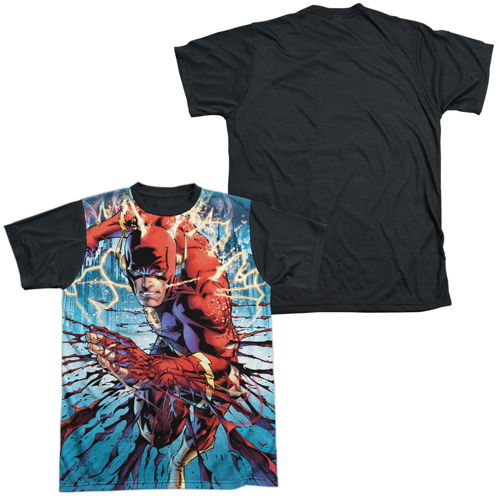 JLA RIPPING AND TEARING-S/S ADULT WHITE FRONT BLACK BACK T-Shirt