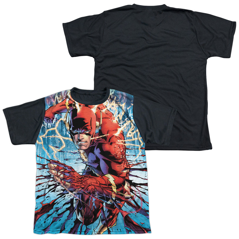 Jla - Ripping And Tearing - Short Sleeve Youth White Front Black Back - White T-shirt