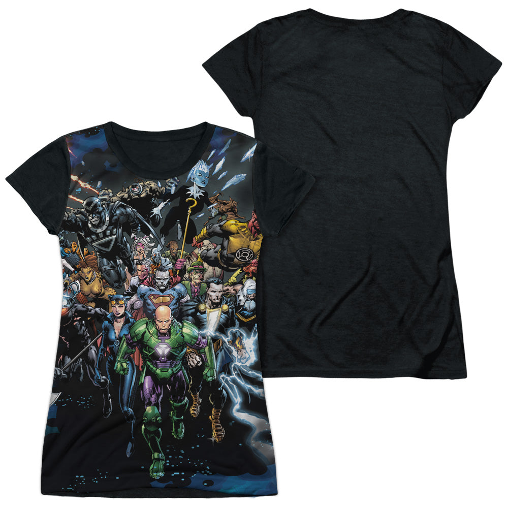 Jla - Forever Evil - Short Sleeve Junior Poly Black Back - White T-shirt