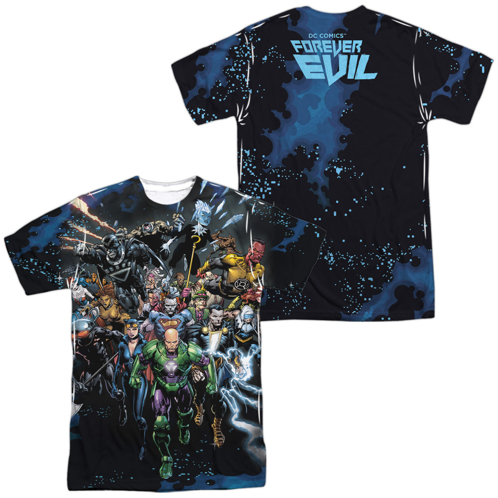 Jla - Forever Evil (Front/back Print) - Short Sleeve Adult Poly Crew - White T-shirt