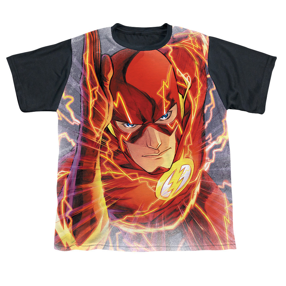 JLA BARRYS BACK-S/S YOUTH WHITE FRONT BLACK BACK T-Shirt