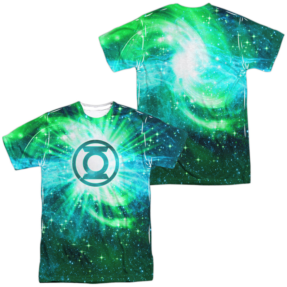 Jla - Power Swirl (Front/back Print) - Short Sleeve Adult Poly Crew - White T-shirt