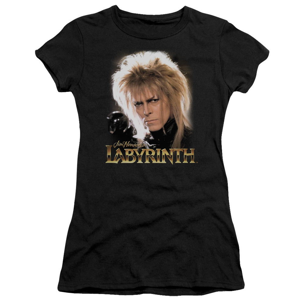 Labyrinth - Jareth - Short Sleeve Junior Sheer - Black T-shirt