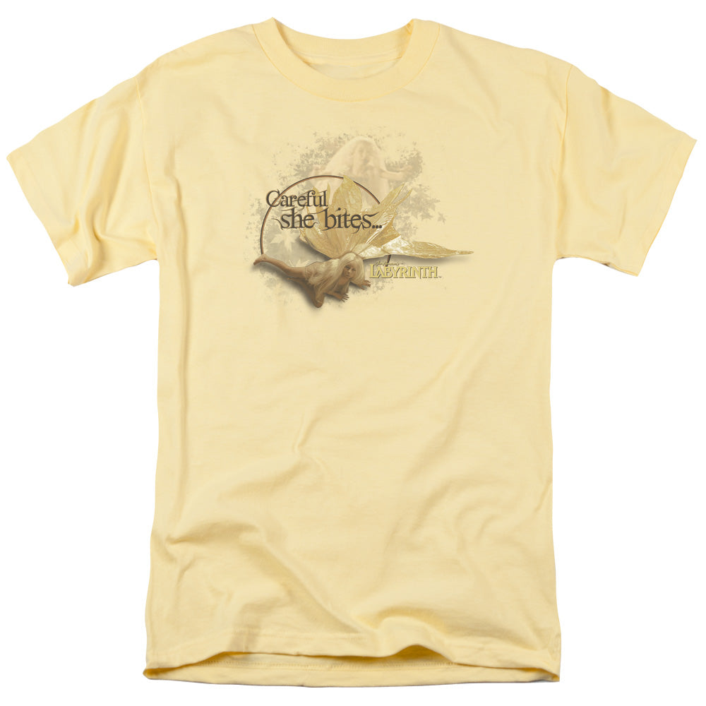 Labyrinth - She Bites - Short Sleeve Adult 18/1 - Banana T-shirt