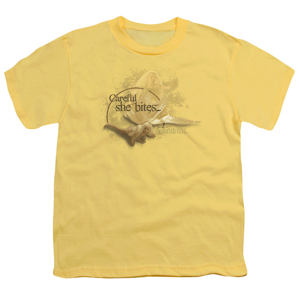Labyrinth - She Bites - Short Sleeve Youth 18/1 - Banana T-shirt