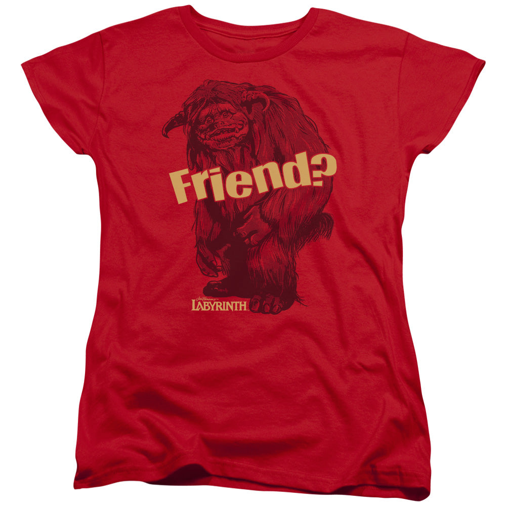Labyrinth - Ludo Friend - Short Sleeve Womens Tee - Red T-shirt