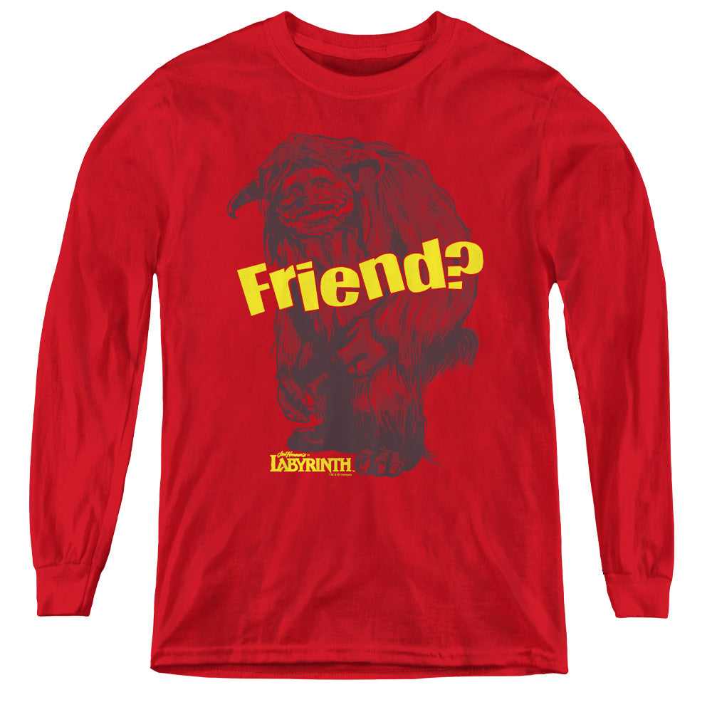 Labyrinth - Ludo Friend - Youth Long Sleeve Tee - Red