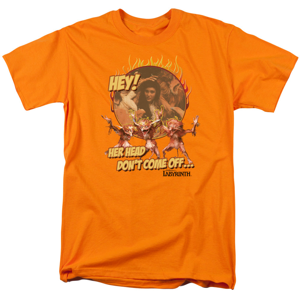 Labyrinth - Head Dont Come Off - Short Sleeve Adult 18/1 - Orange T-shirt
