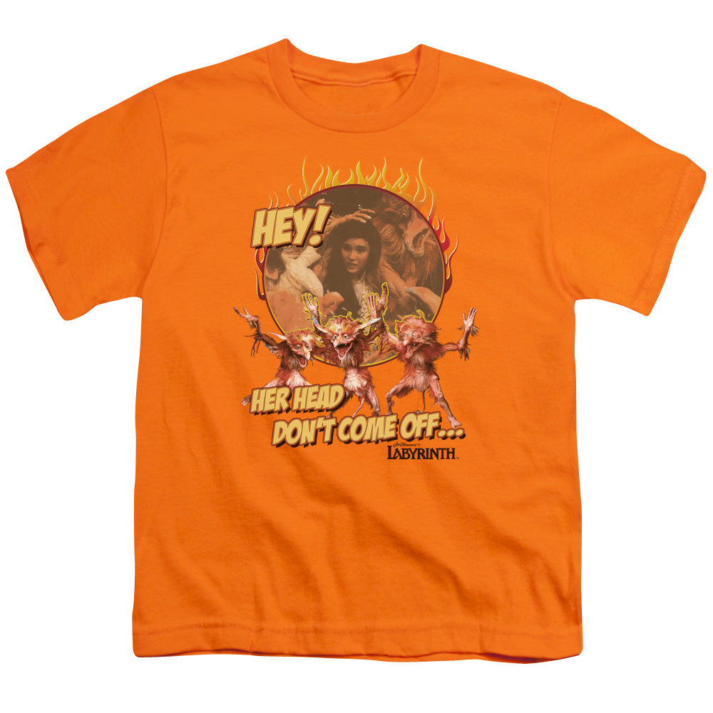 Labyrinth - Head Dont Come Off - Short Sleeve Youth 18/1 - Orange T-shirt