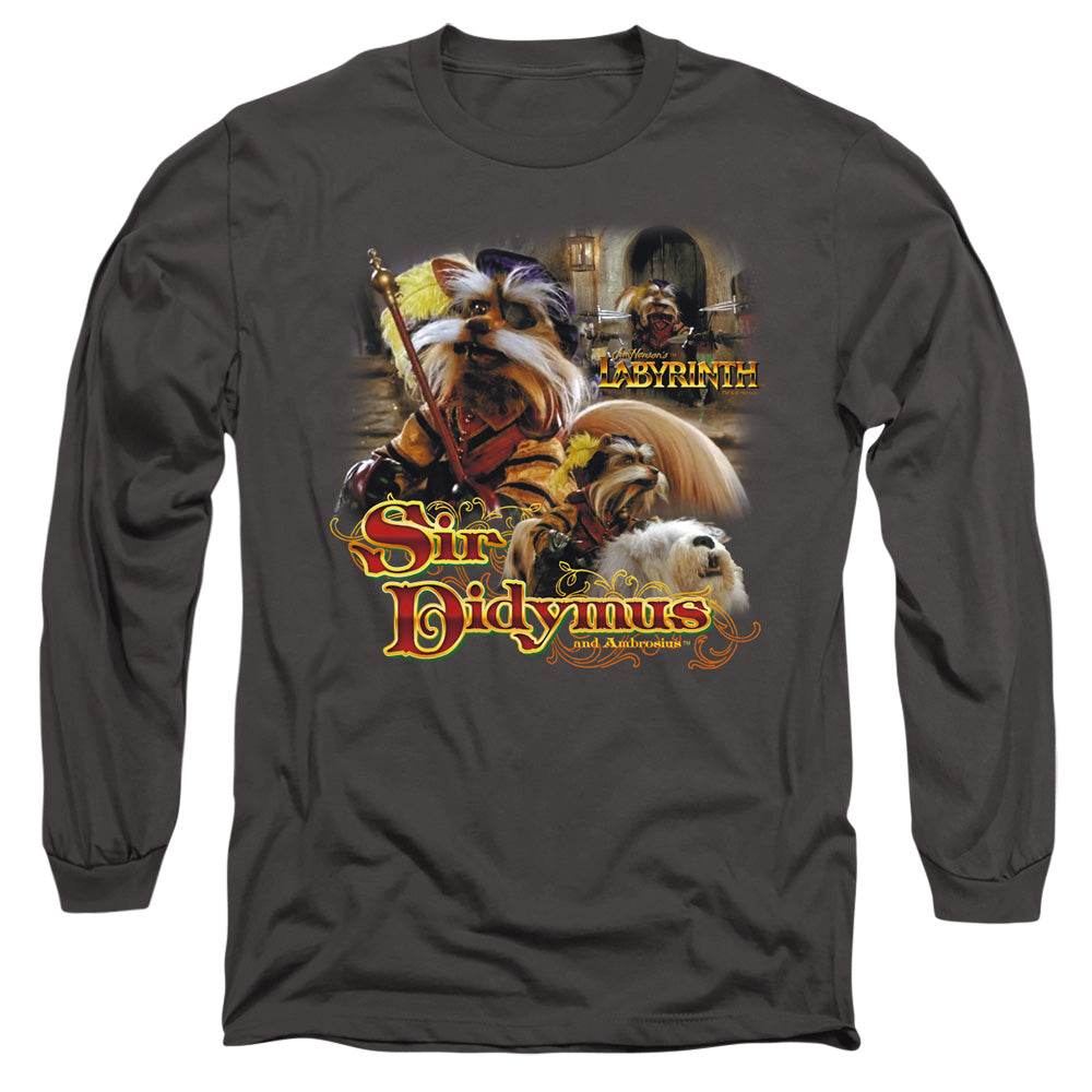 Labyrinth - Sir Didymus - Long Sleeve Adult 18/1 - Charcoal T-shirt