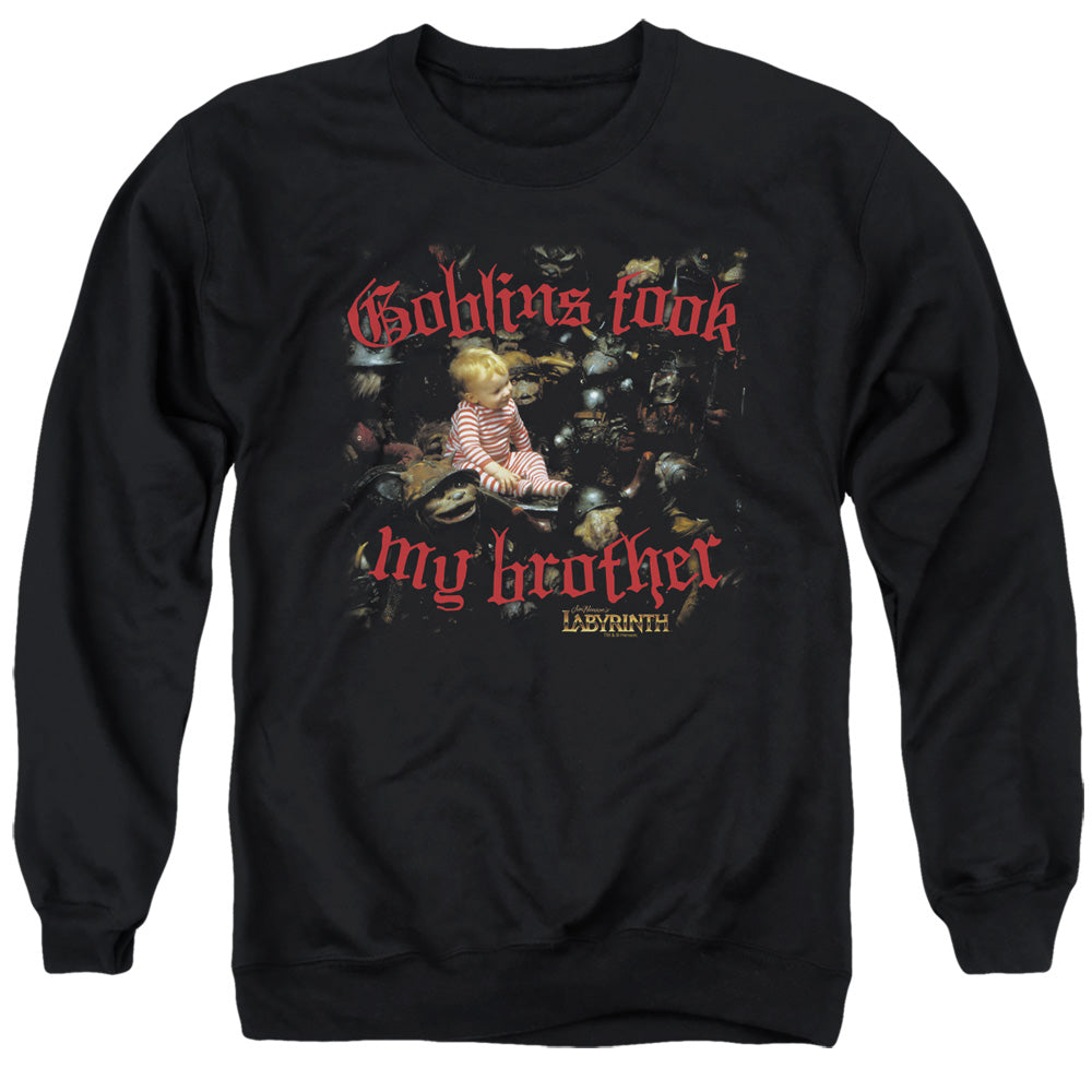 Labyrinth - Goblins Took My Brother - Adult Crewneck Sweatshirt - Black