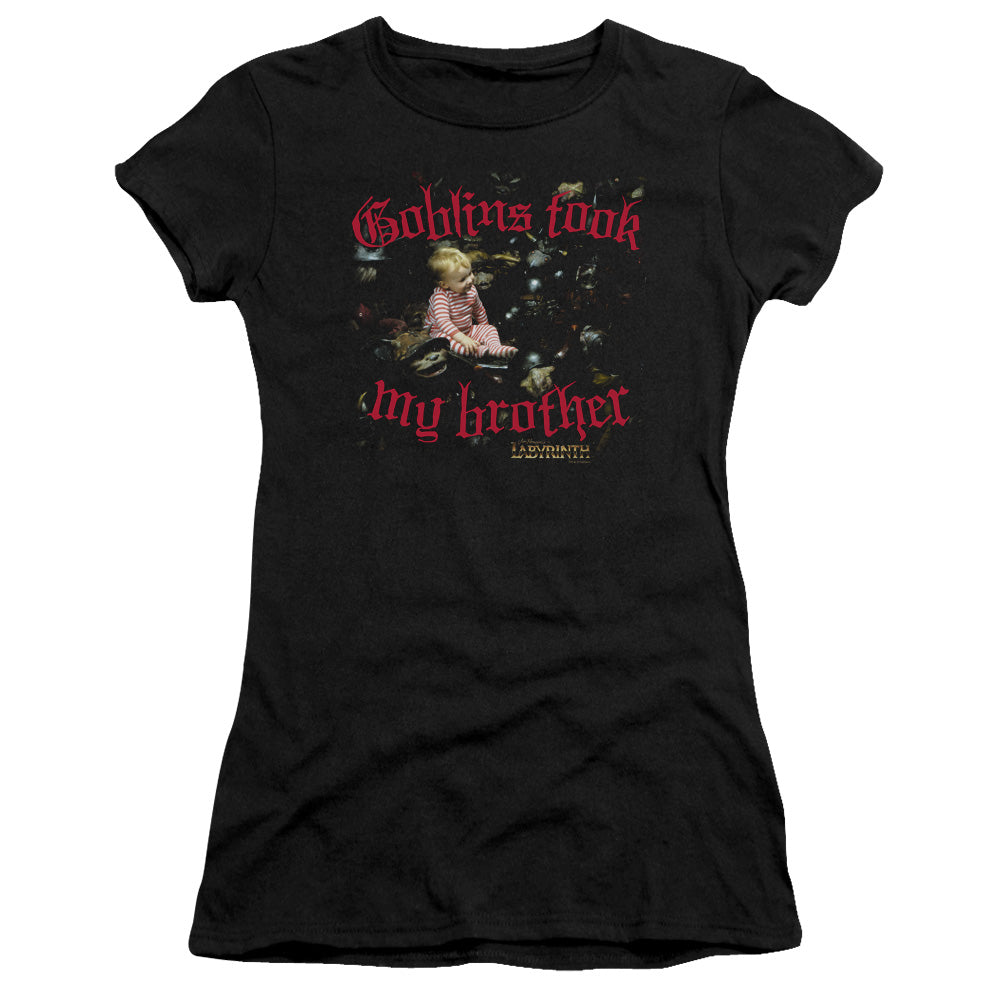 Labyrinth - Goblins Took My Brother - Short Sleeve Junior Sheer - Black T-shirt