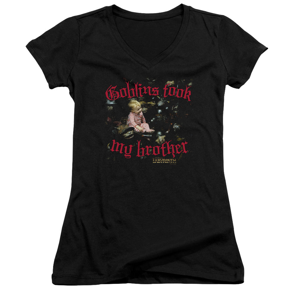 Labyrinth - Goblins Took My Brother - Junior V-neck - Black
