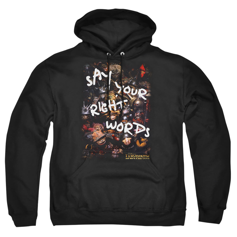 Labyrinth - Right Words - Adult Pull-over Hoodie - Black