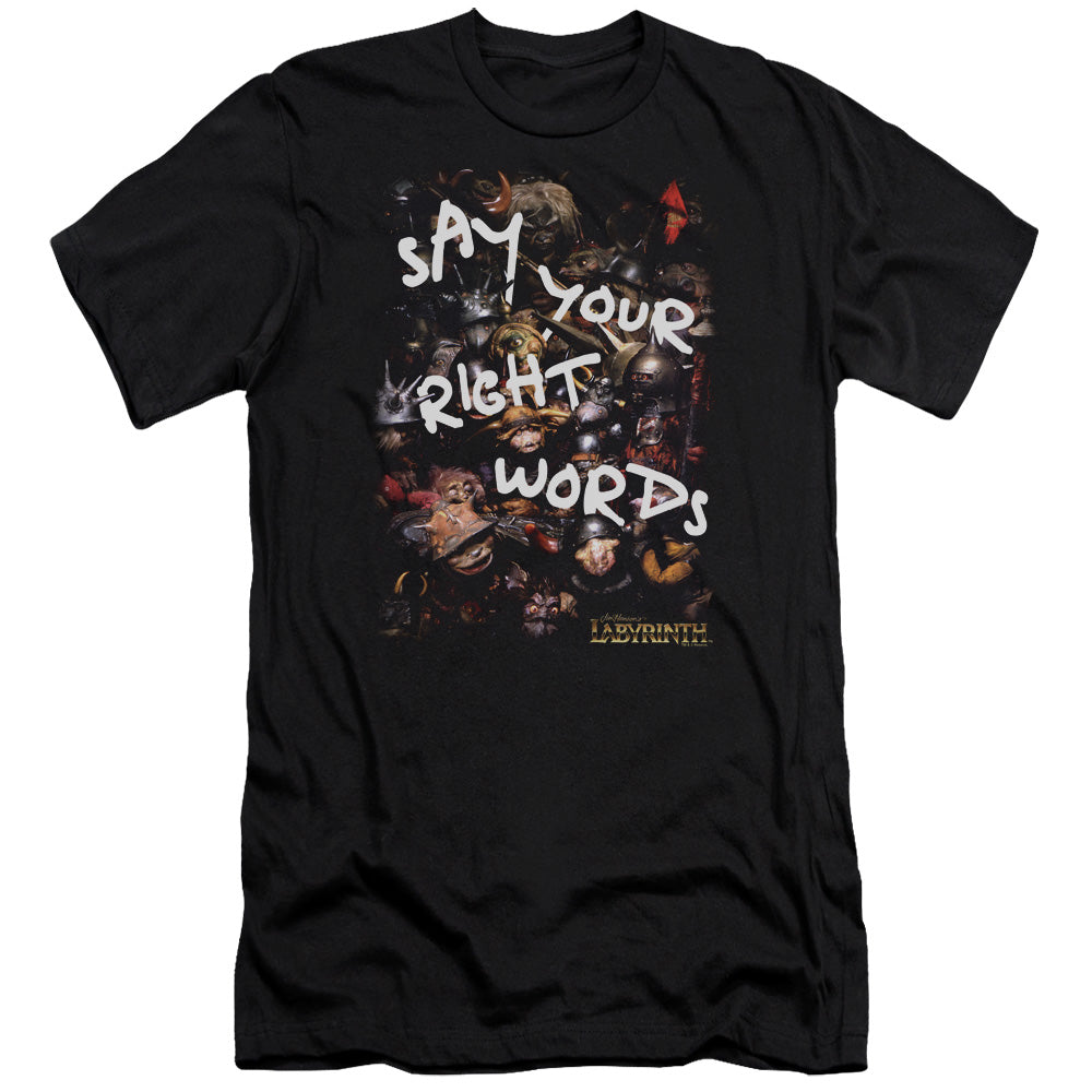 Labyrinth - Right Words-premuim Canvas Adult Slim Fit 30/1 - Black