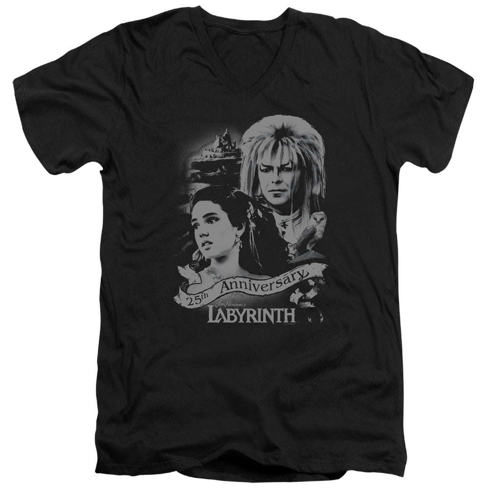 Labyrinth - Anniversary - Short Sleeve Adult V-neck - Black T-shirt