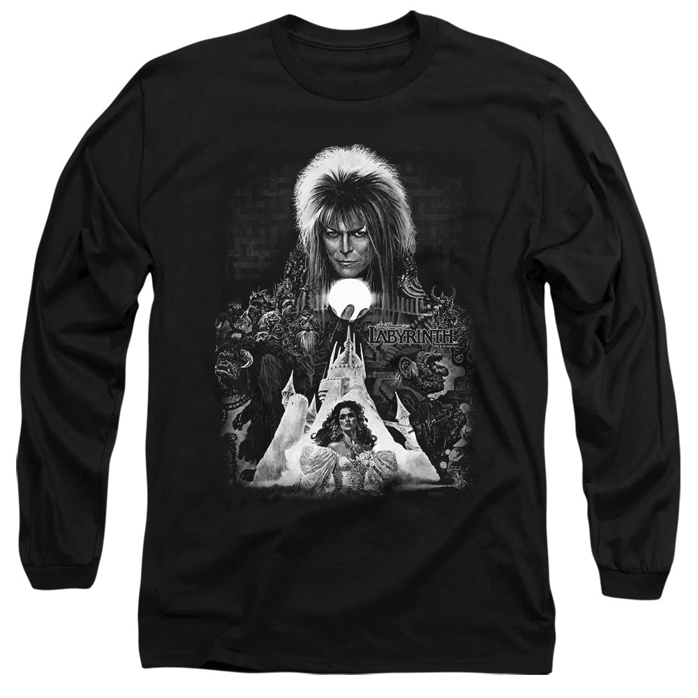 Labyrinth - Castle - Long Sleeve Adult 18/1 - Black T-shirt