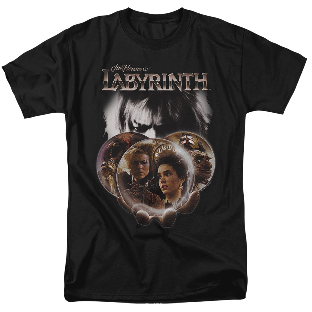 Labyrinth - Globes - Short Sleeve Adult 18/1 - Black T-shirt