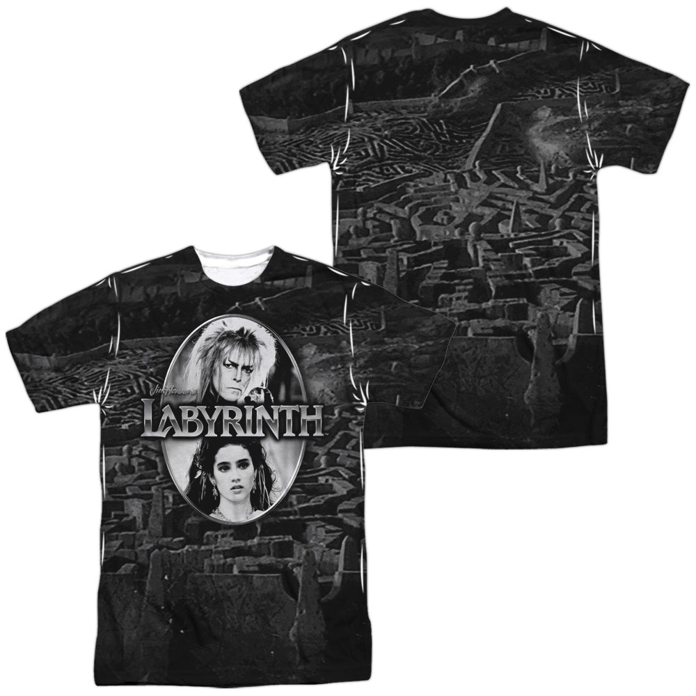 Labyrinth - Maze (Front/back Print) - Short Sleeve Adult Poly Crew - White T-shirt