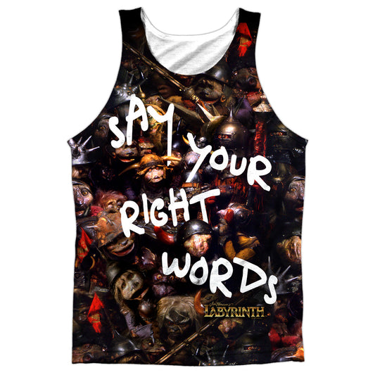 Labyrinth - Right Words - Adult 100% Poly Tank Top - White