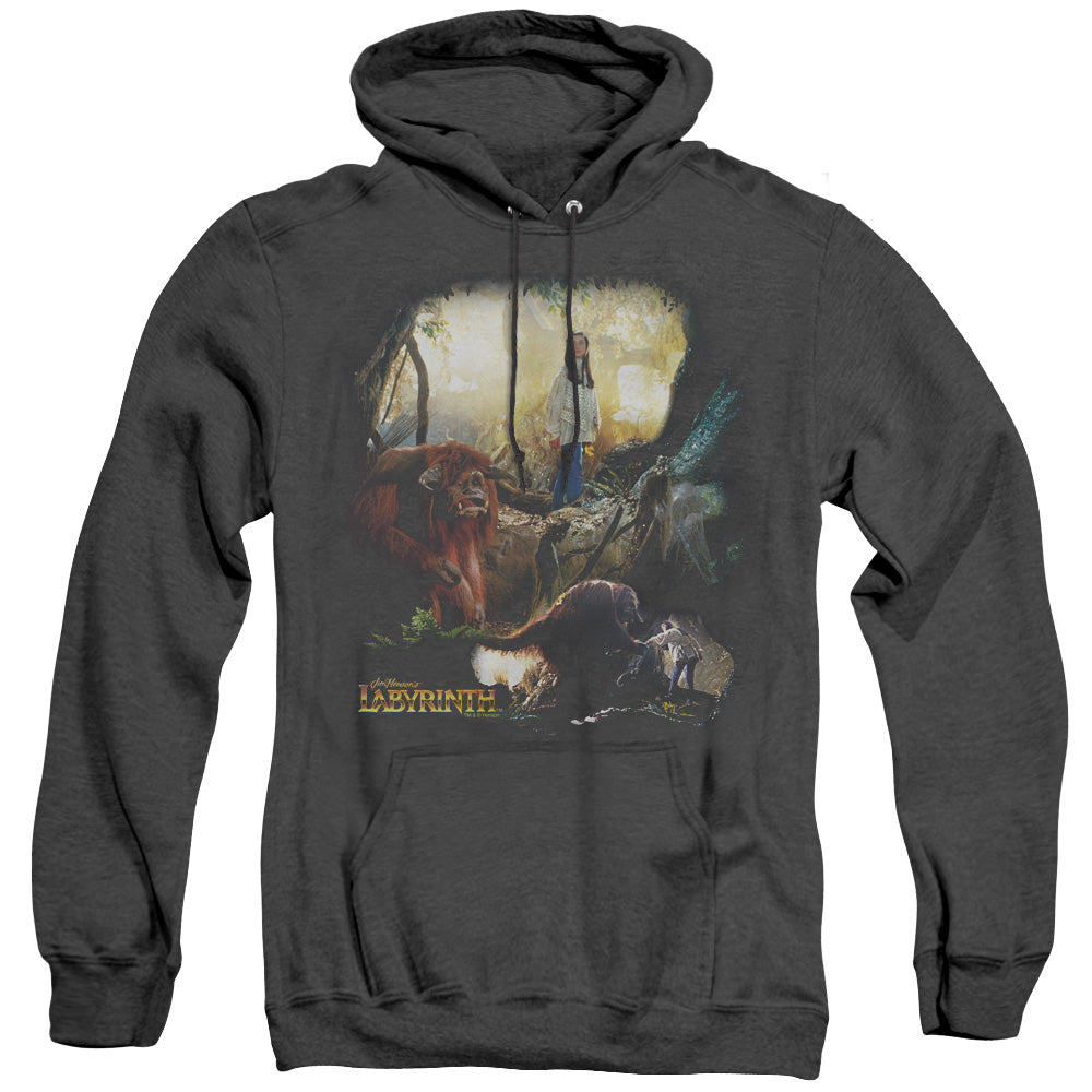 Labyrinth - Sarah & Ludo - Adult Heather Hoodie - Black
