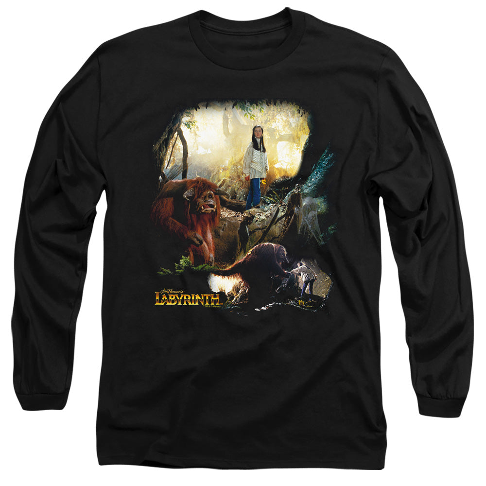 Labyrinth - Sarah & Ludo - Long Sleeve Adult 18/1 - Black T-shirt