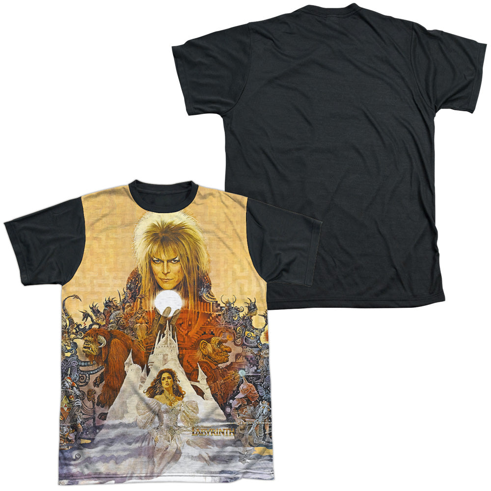 Labyrinth - Cover Art - Short Sleeve Adult White Front Black Back - White T-shirt