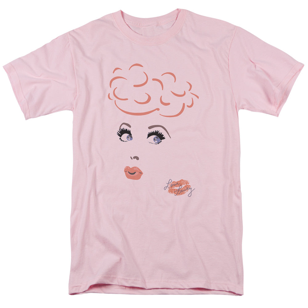 I Love Lucy - Eyelashes - Short Sleeve Adult 18/1 - Pink T-shirt