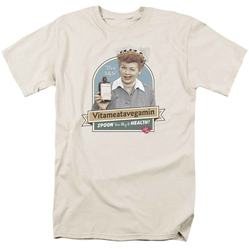 I Love Lucy - Spoon To Health - Short Sleeve Adult 18/1 - Cream T-shirt