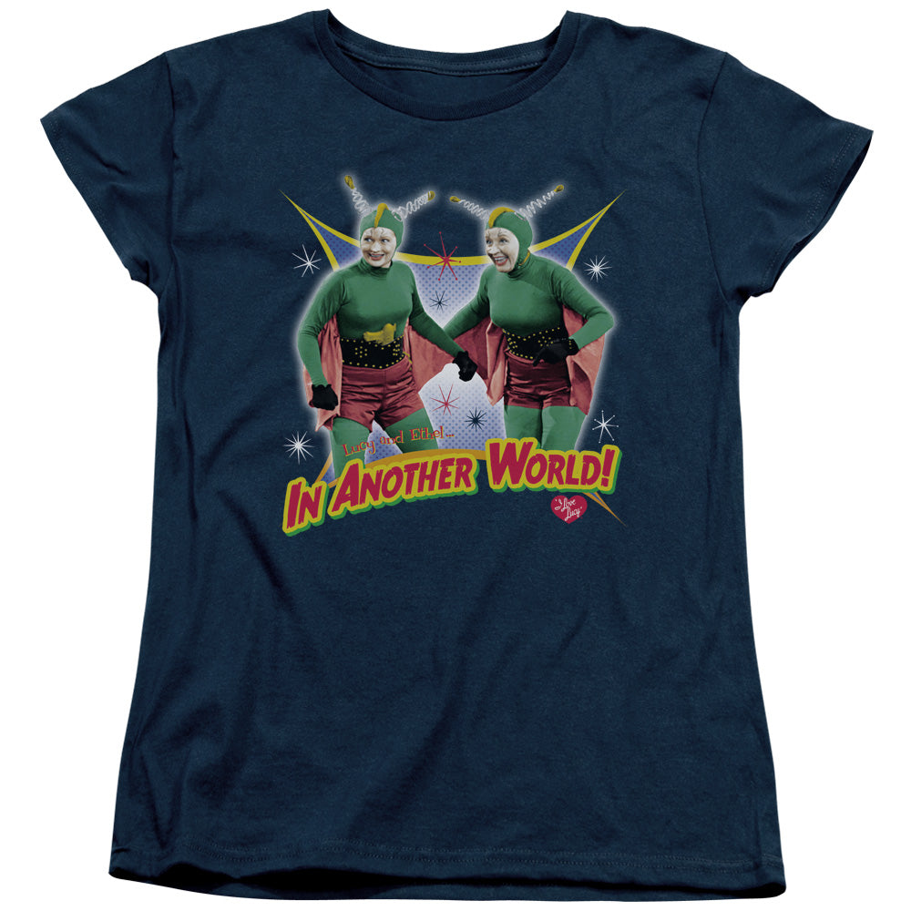 I Love Lucy - In Another World - Short Sleeve Womens Tee - Navy T-shirt
